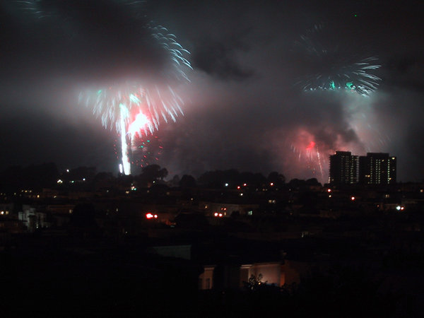 Foggy fireworks